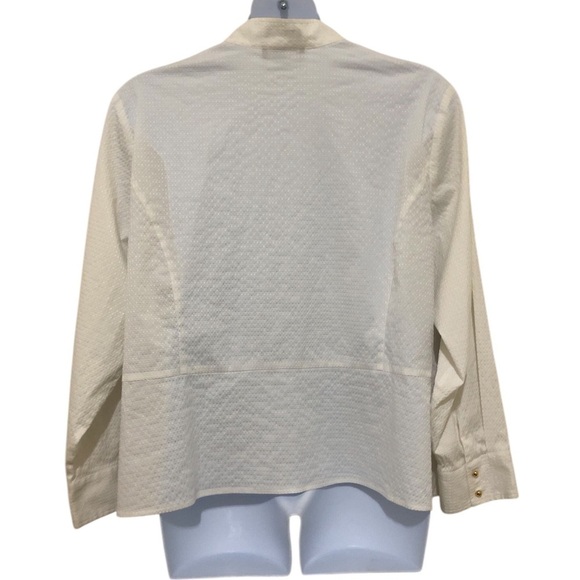 Jones New York Signature Women’s Pullover Blouse 3X White Stretch Gold Buttons - Picture 7 of 12